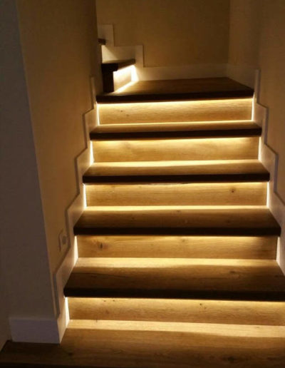 escaleras de madera iluminada alcorcon